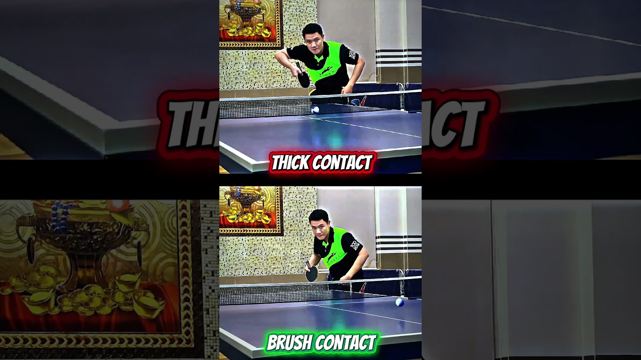 Thick vs Brush Contact &ndash; Crazy Spin Difference! Forehand Pendulum Serve🏓