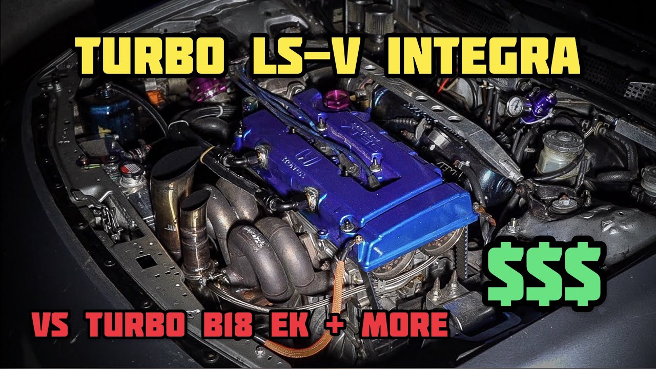 TURBO LS-VTEC INTEGRA VS TURBO B18 HONDA CIVIC EK HATCH + MORE | SUBARU WRX VS B18 EK - $560 RACE!