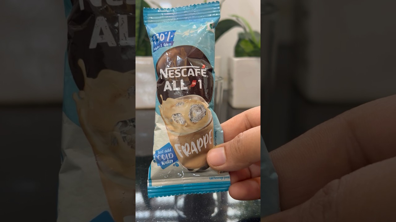Trying Nescafe frappe coffee!😁🤪#coffee #coffeetime #frappe #nescafe #nescafecoffee