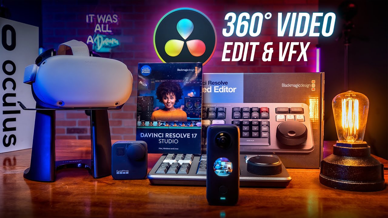 Как добавить текст, логотип или видеоанимацию в видео 360° с помощью DaVinci Resolve и Fusion БЕС...