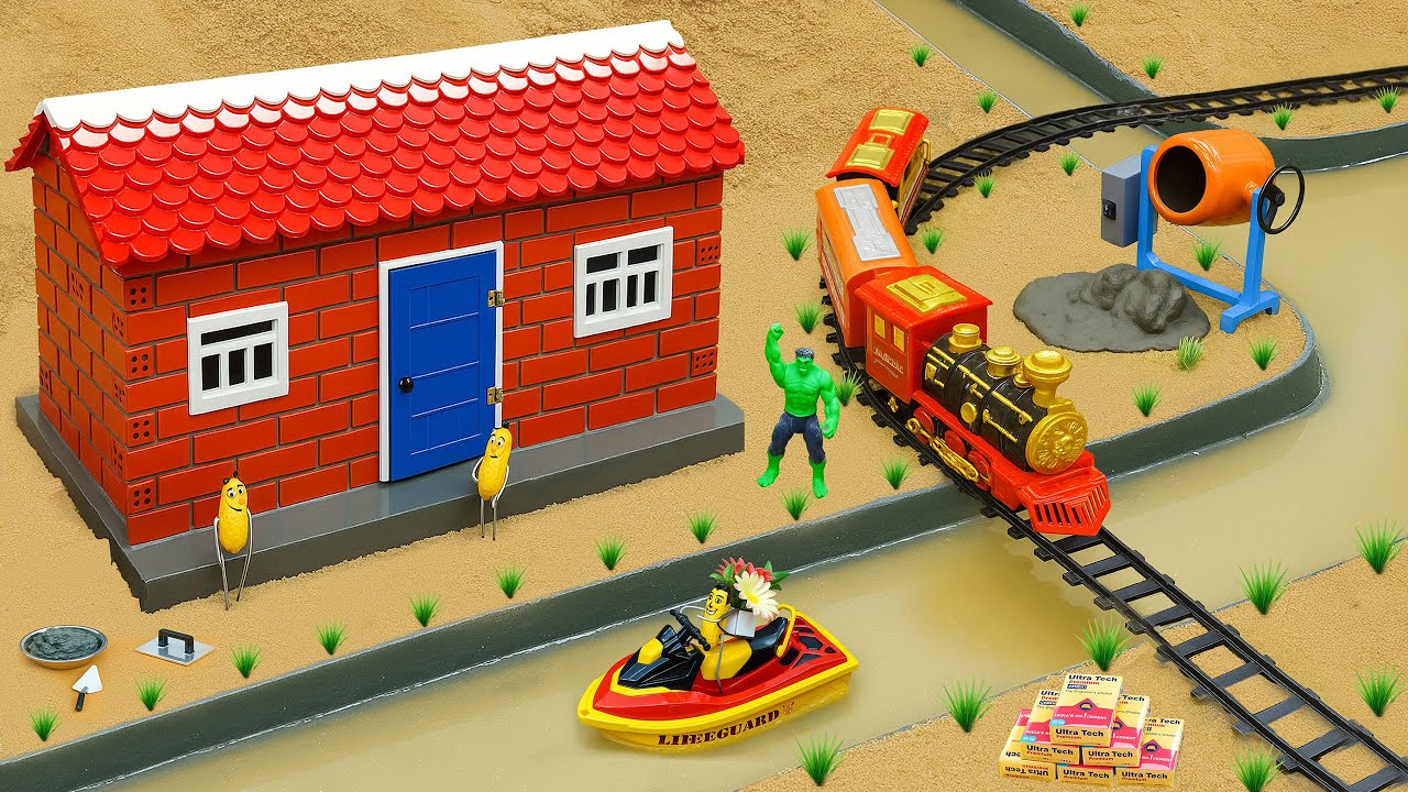 DIY Mini Tractor | Brick House Construction with Mini Mixer@DIYMachinery