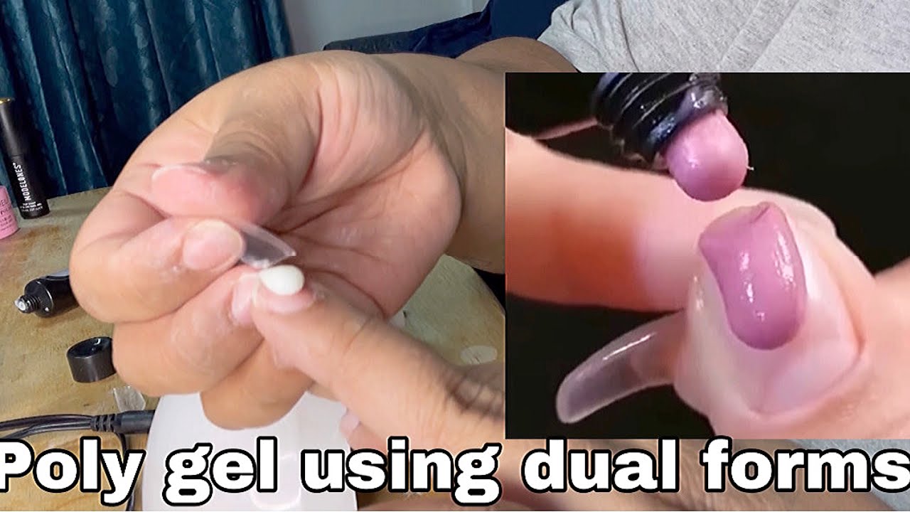 TIK TOK NAIL HACK POLY GEL USING DUAL FORMS