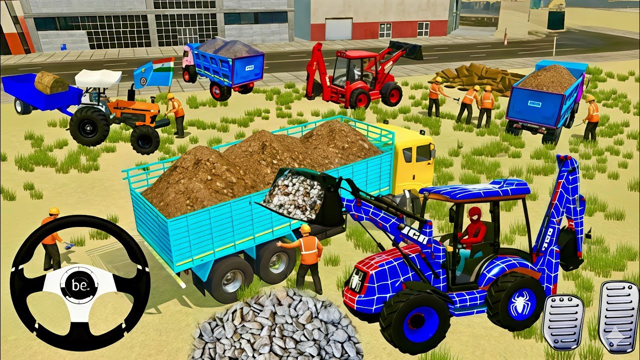 🔴Drive JCB and Uploading 🪨🏗Stone From Dumper🌋 Truck in Game #truck​ #jcb​ #tractor​ #dumper​ #games​