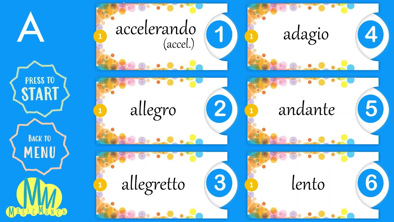 Music Terms and Signs Grade 1 A