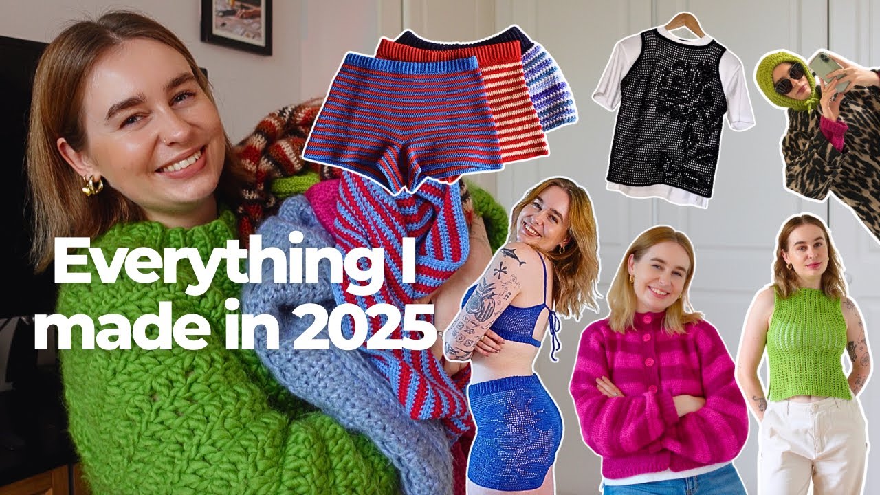Everything I made in 2025 (mainly crochet, a little sewing + shoemaking)