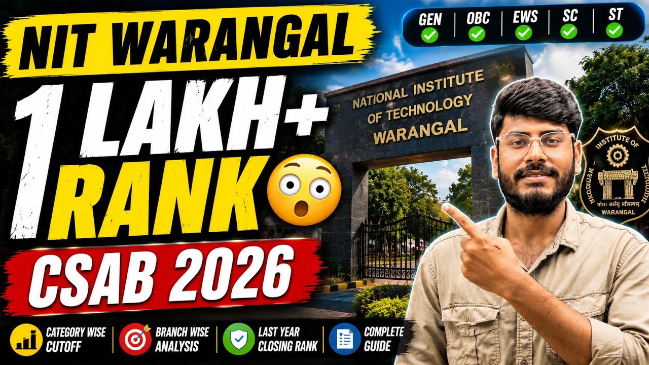 NIT Warangal at 1 Lakh+ Rank? 😳 CSAB 2026 Cutoff for GEN/OBC/EWS/SC/ST | Final Reality 🔥