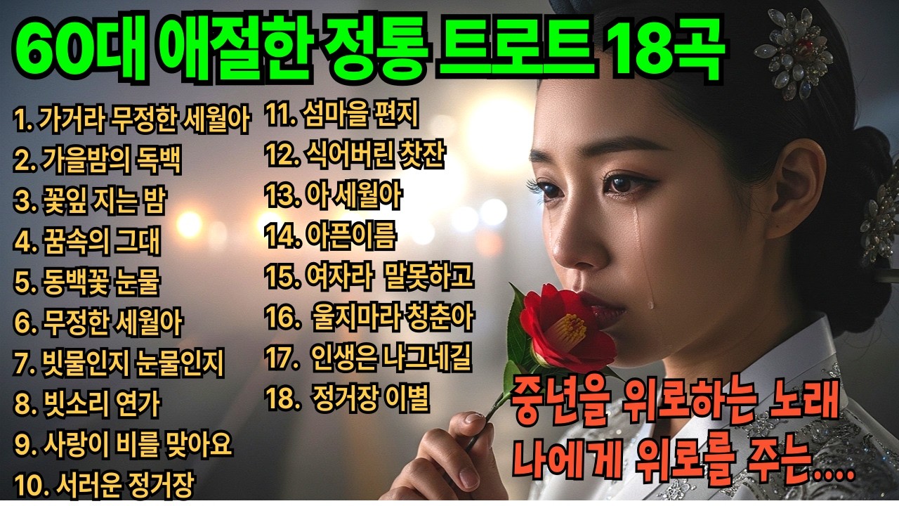 60대 애절한 정통 트로트 18곡 심금을 울리는 트로트 가요 노래