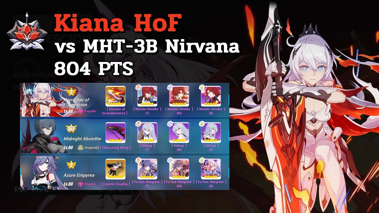 [Honkai Impact 3] - Red Lotus Abyss 406D, Kiana HoF (S2) vs MHT-3B Nirvana 804pts