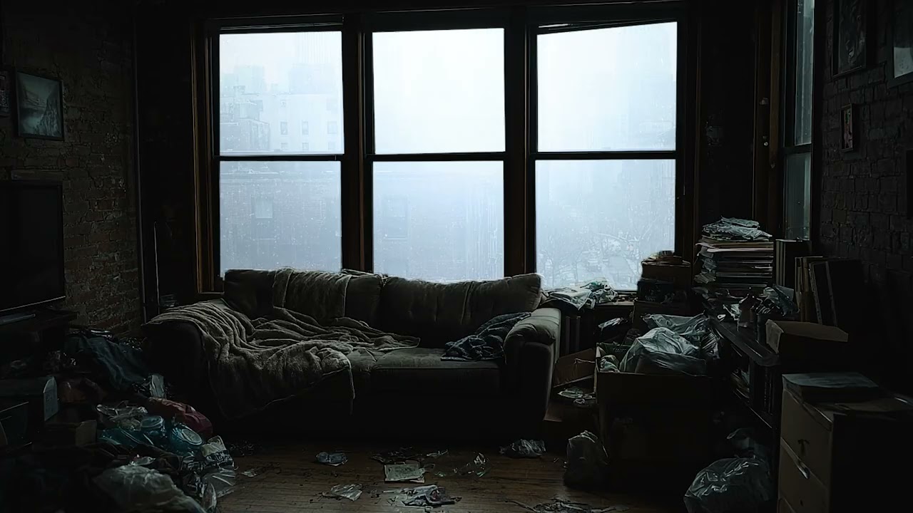 Heavy Rain in a Fallen World 🌑 Dark Sleep Sounds for Insomnia Relief