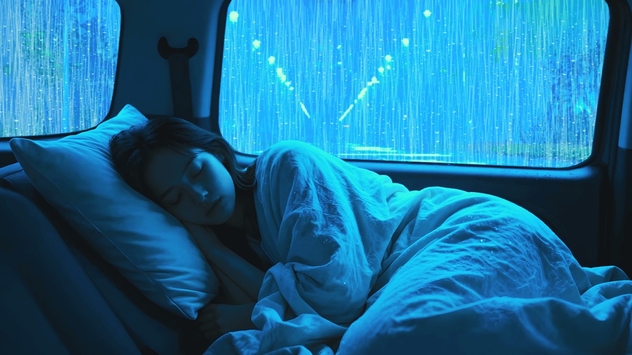 Overcome Insomnia Tonight with Heavy Rain & Thunder on Car at Night