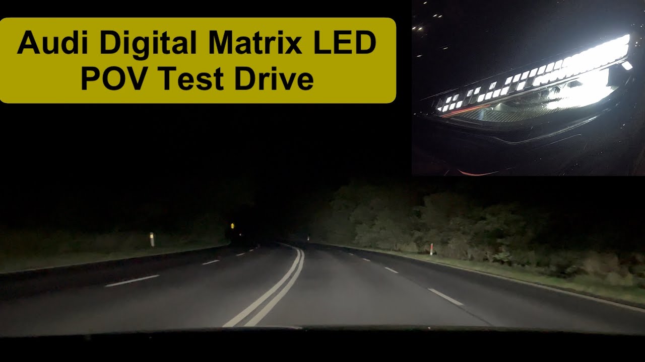 Audi Digital Matrix LED POV Test Drive | Adaptive High Beam Night Driving