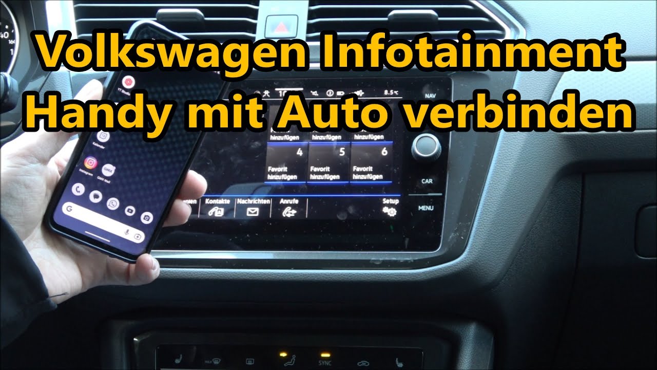 VW mit Handy &uuml;ber Bluetooth mit Auto verbinden koppeln Volkswagen Infotainment Smartphone verbinden
