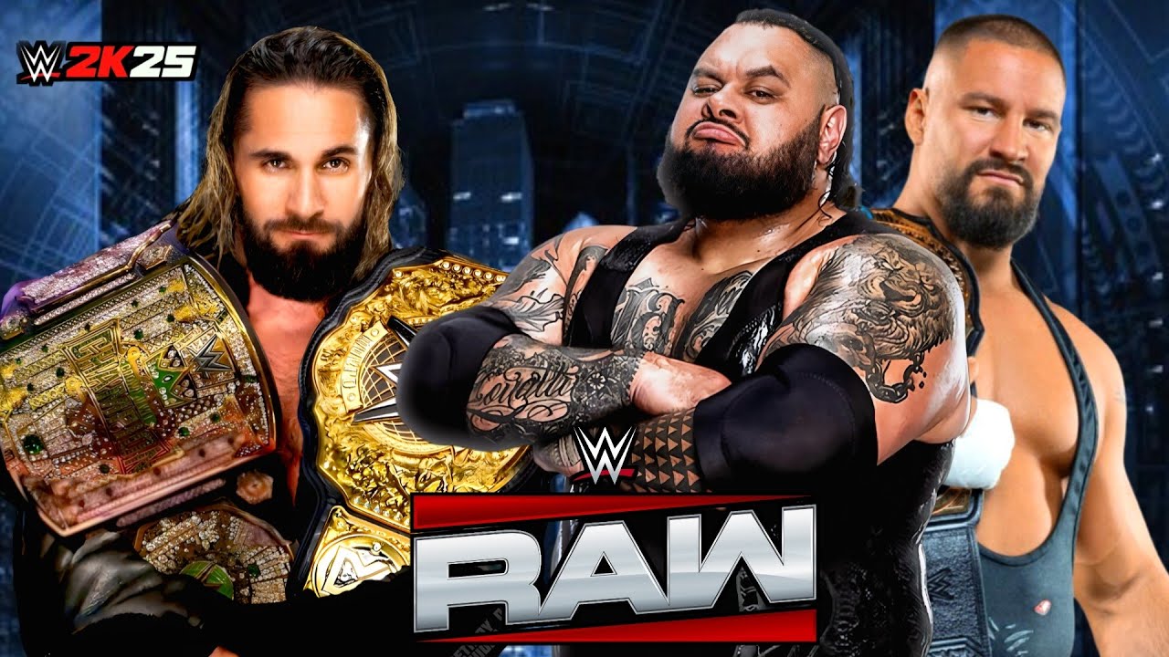 Bron Breakker & Bronson Reed Vs Seth Rollins Raw Perth Extreme Rules Full Match - WWE2K25 