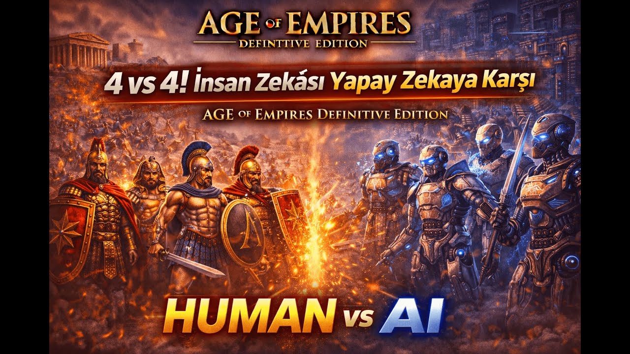 4 vs 4! İnsan Zekâsı Yapay Zekaya Karşı | Age of Empires Definitive