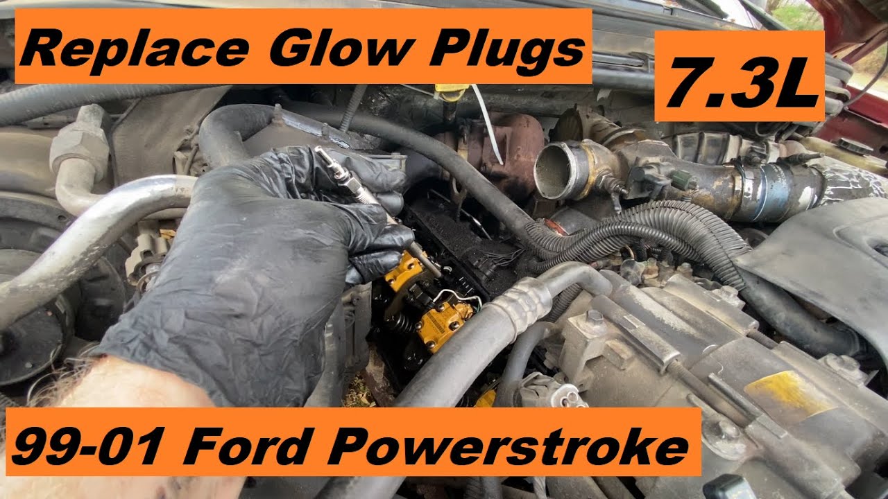 Замена свечей накаливания 7.3 Дизель Ford Super Duty Powerstoke 99 00 01 02 03 1999 2000 2001 200...