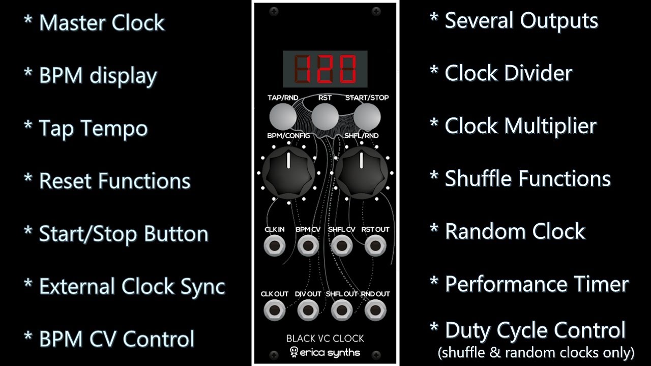 Erica Synths Black VC Clock v2