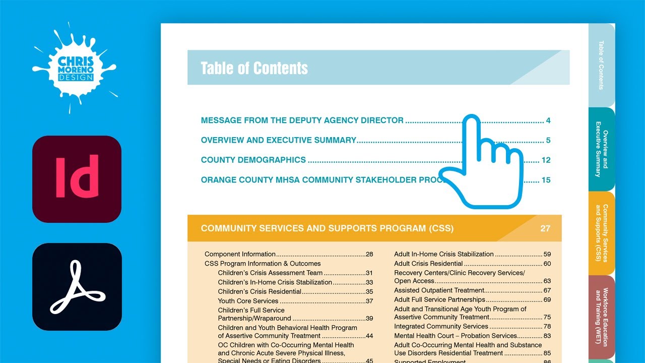 Interactive PDF Design | Table of Contents Navigation