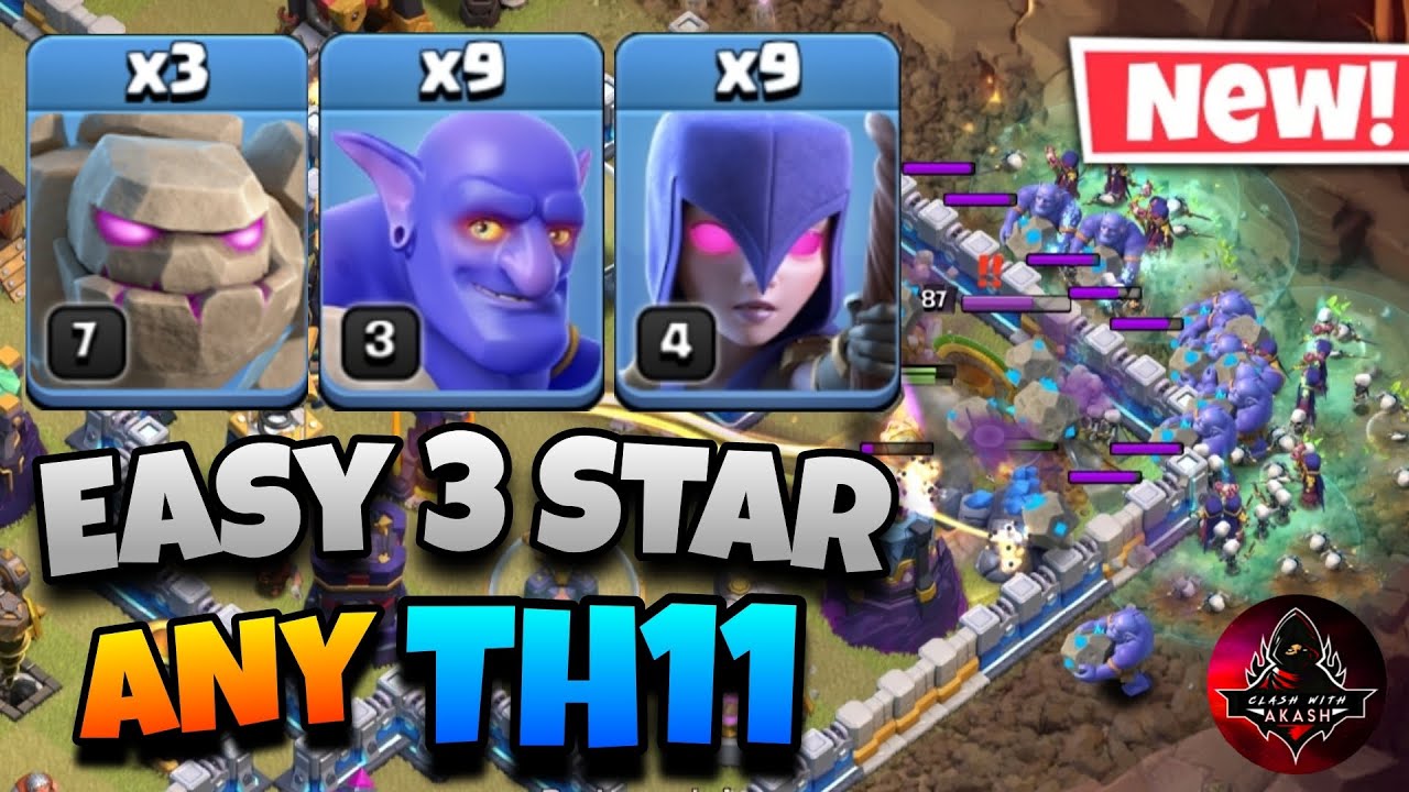 Th11 Golem Bowler Witch Attack With 8 Zap Spell | Best Th11 Attack Strategy in Clash of Clans | COC