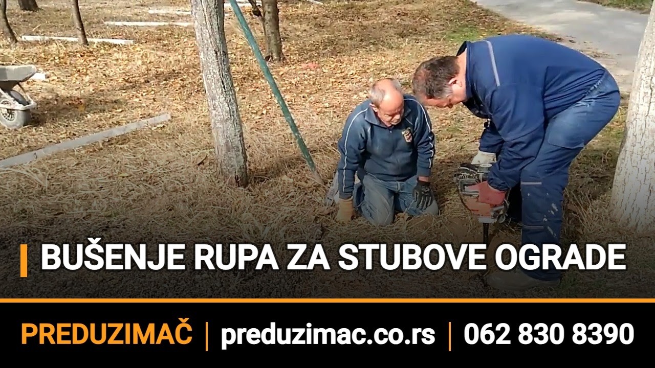 Bušenje rupa za stubove  062 830 8390  Drilling holes for fence posts, Novi Sad