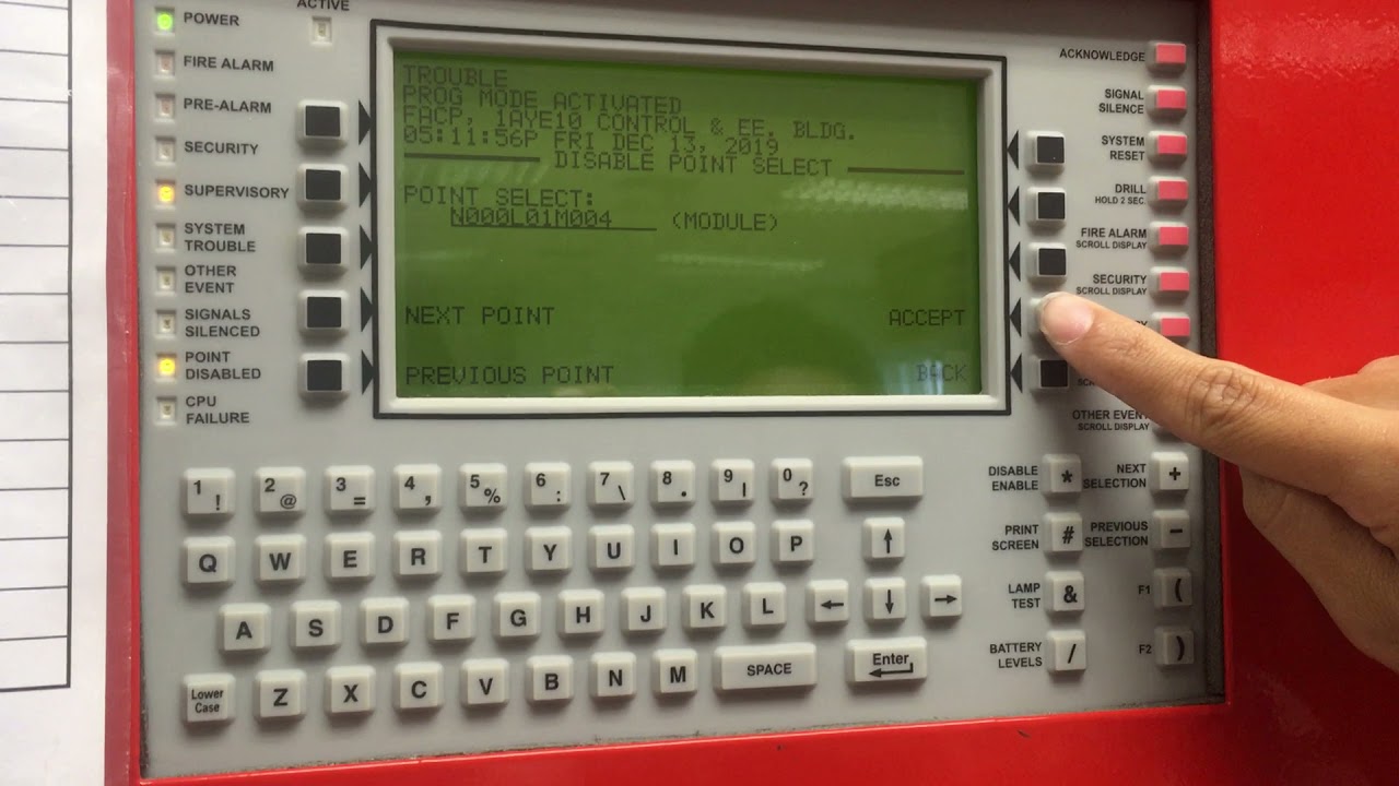 How to Enable & Disable Output signal for Fire alarm control panel