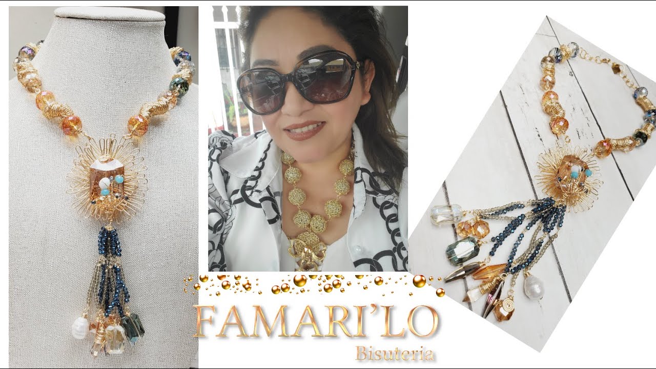 collar , #bisutería #alambre #cristales