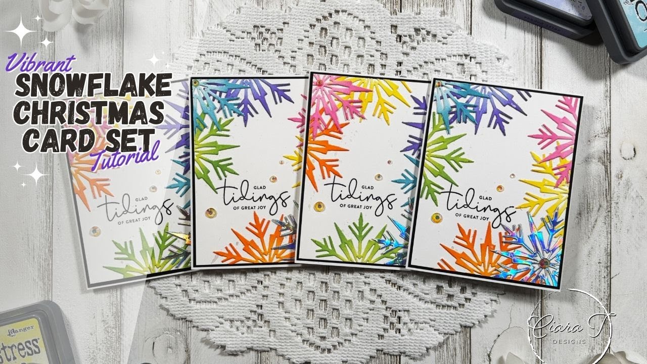 Vibrant Snowflake Christmas Card Set | Christmas in July Series
