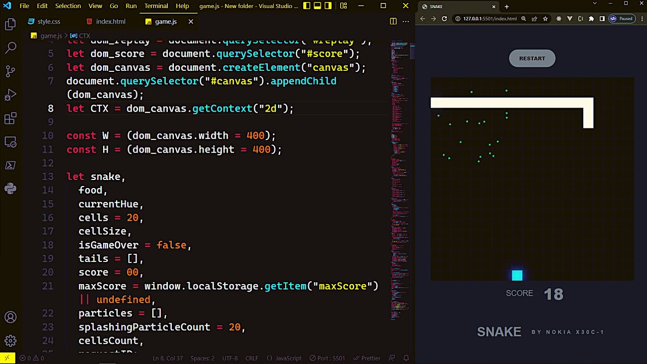 ASMR Programming - Coding Snake Game - ASMRプログラミング