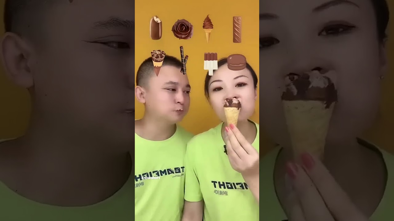 Brown chocolate eating challenge with husband #short #challenge #eating #knowshort