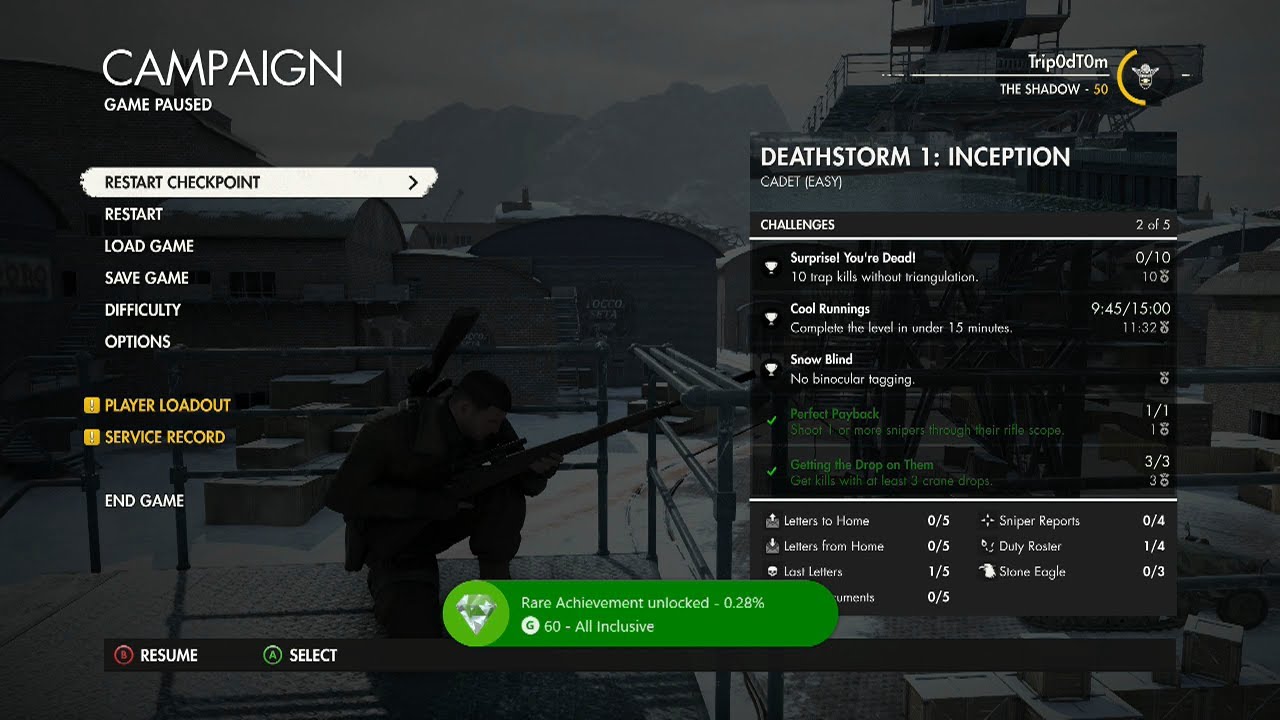 All Inclusive Achievement / Trophy Guide - Sniper Elite 4