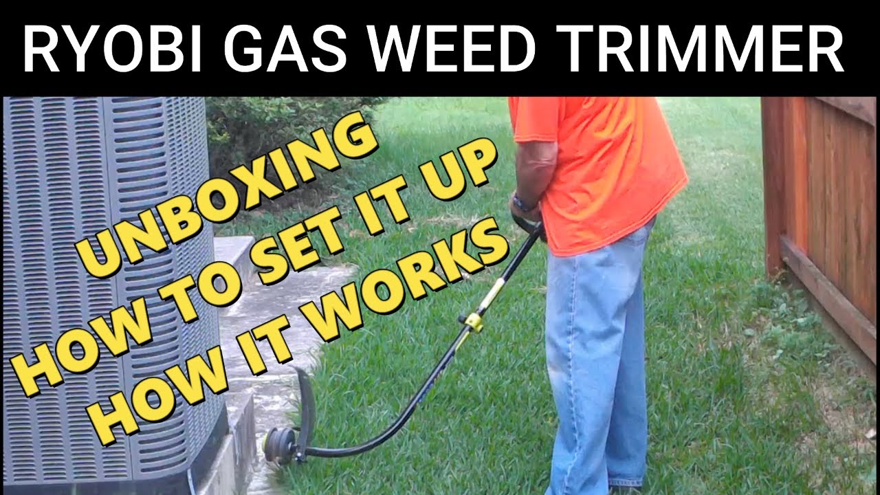 Ryobi expandable gas weed trimmer (weedeater) - unboxing, set-up, & review