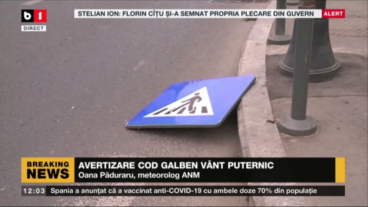 AVERTIZARE METEO  - COD GALBEN DE VANT PUTERNIC_Stiri B1_21 septembrie 2021