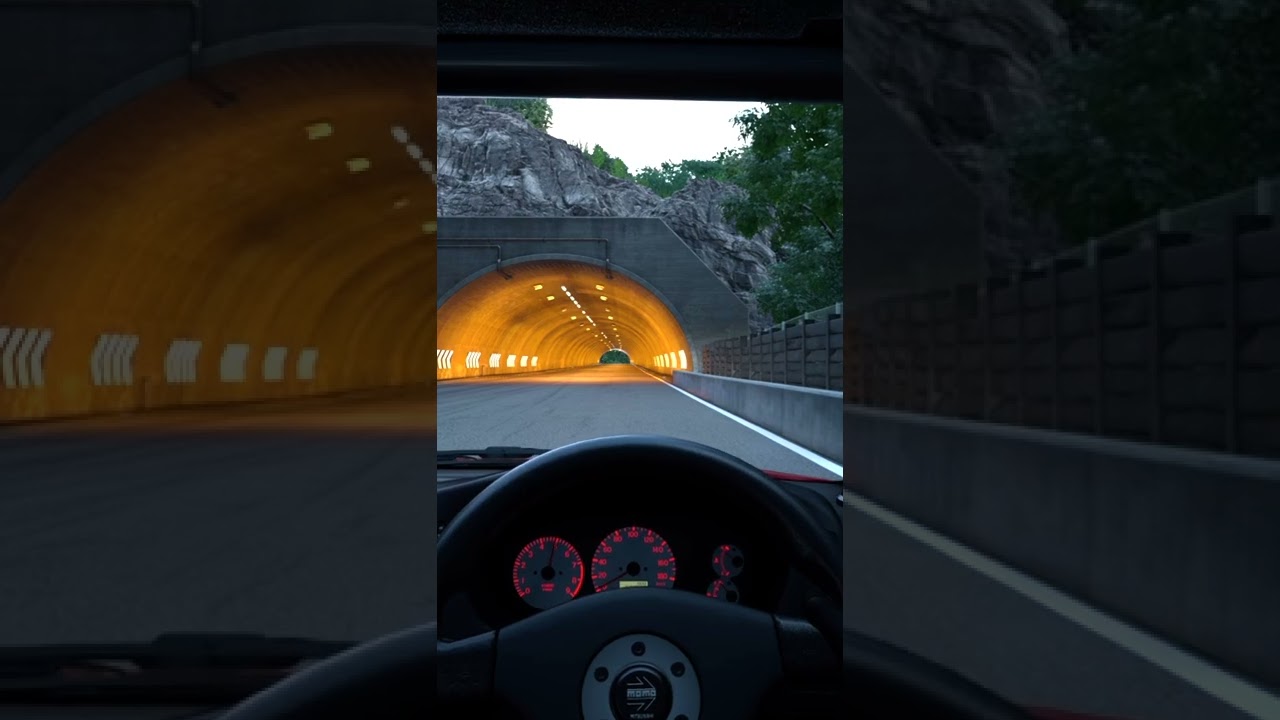 502HP Mitsubishi EVO IV Loud Turbo Exhaust Tunnel Flyby Gran Turismo 7 #Shorts