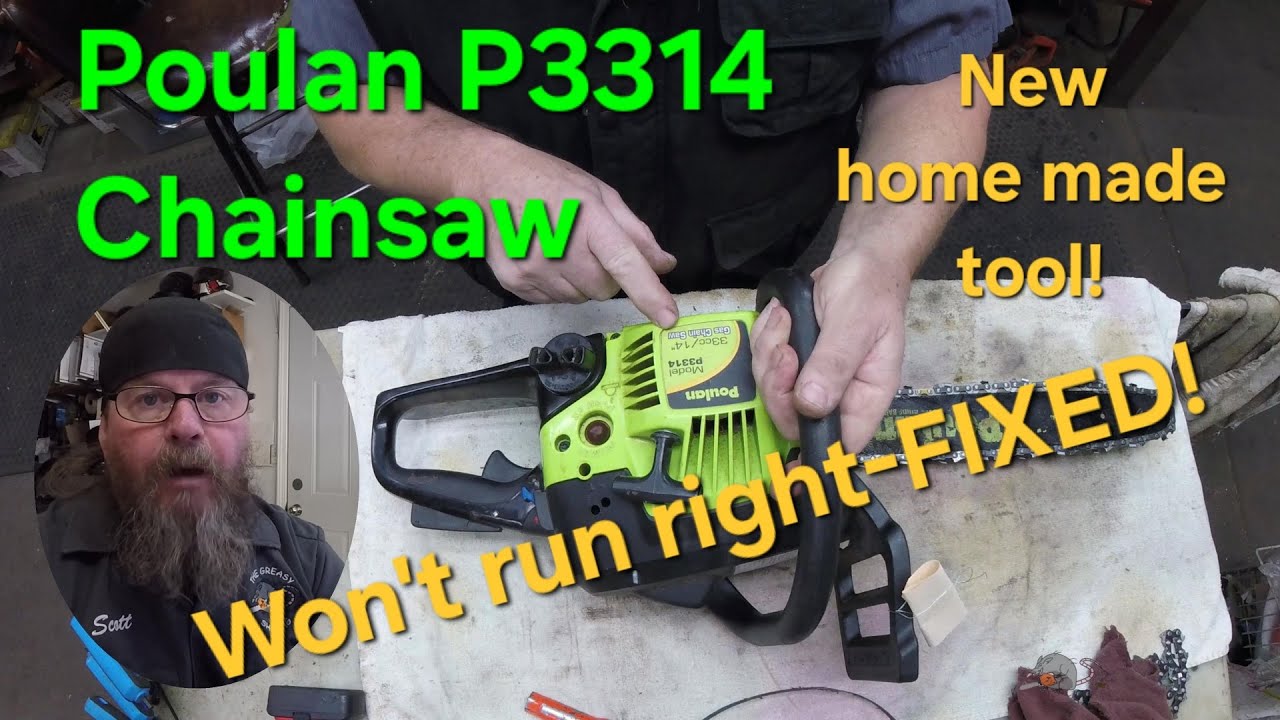 Poulan P3314 Chainsaw Won't Run Right-FIXED!