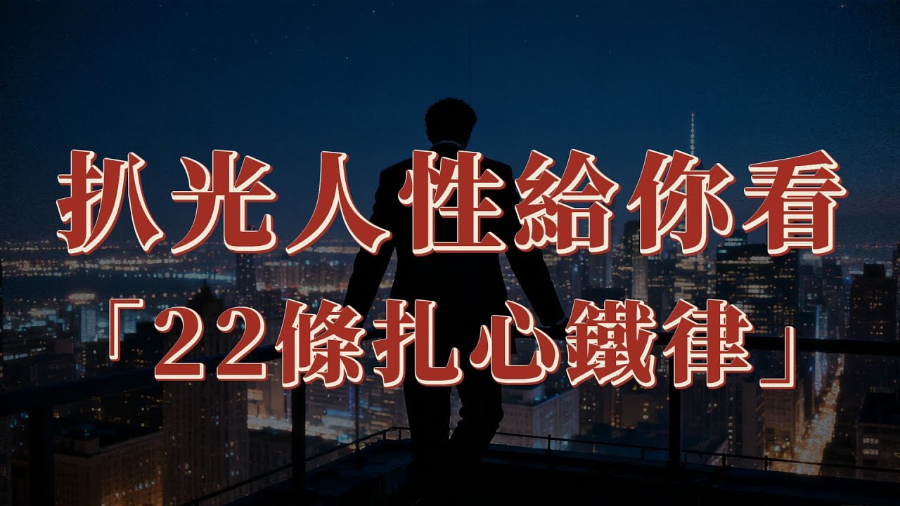 把人性扒光給你看看，混社會必知的22條鐵律，句句扎心！