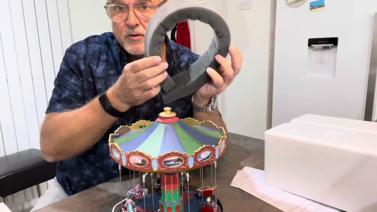 Unboxing a secondhand Lemax Giant swing.