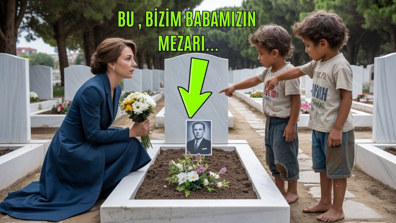 MİLYONER EŞİNİN MEZARINI ZİYARET ETTİ; AMA İKİ DİLENCİ İKİZ ERKEK “İŞTE BİZİM BABAMIZ!” DEDİĞİNDE...