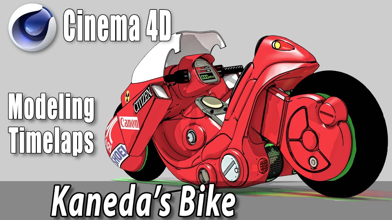 La moto de Kaneda, modélisation avec Cinema 4d