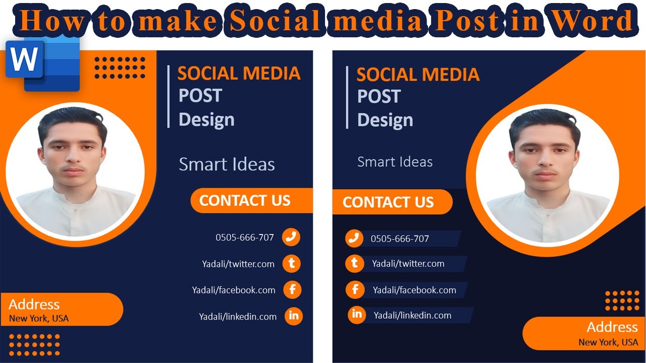 Social Media Post Design in Ms word | Creating Amazing Social media Post Designs in Ms Word