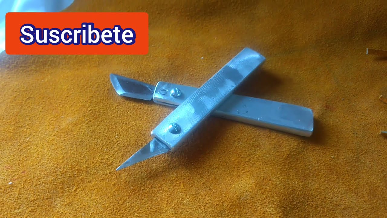 cómo hacer cutter resiclado de segueta y aluminio... cortador de cuero o axacto ...