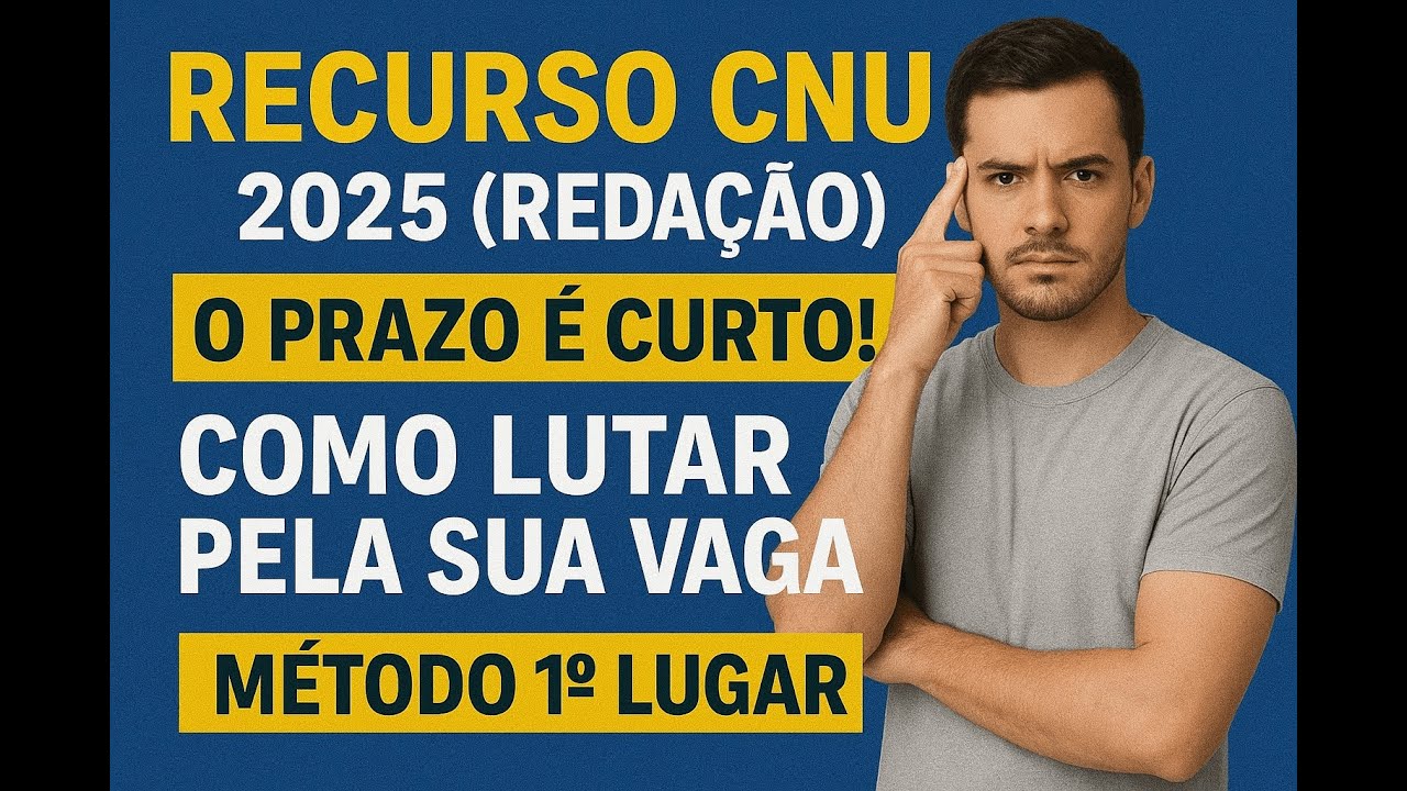 RECURSO CNU 2025 (Reda&ccedil;&atilde;o) FGV: O Prazo &eacute; Curto! Elaboro seu recurso para discursiva