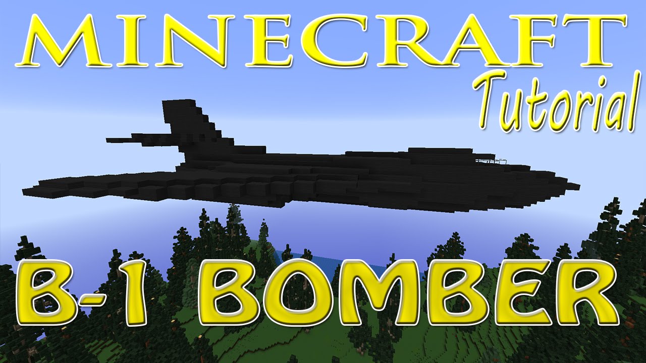 MINECRAFT / HYTAlE : Rockwell B-1 Lancer Bomber Tutorial (Open and Closed Wing Versions)
