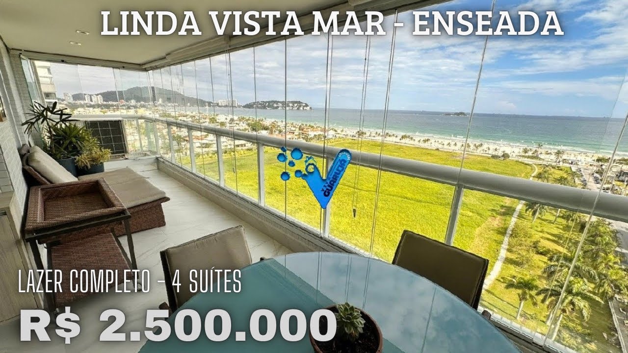 R$ 2.500.000 - Apartamento à venda com linda Vista Mar - 4 Suítes - Enseada 