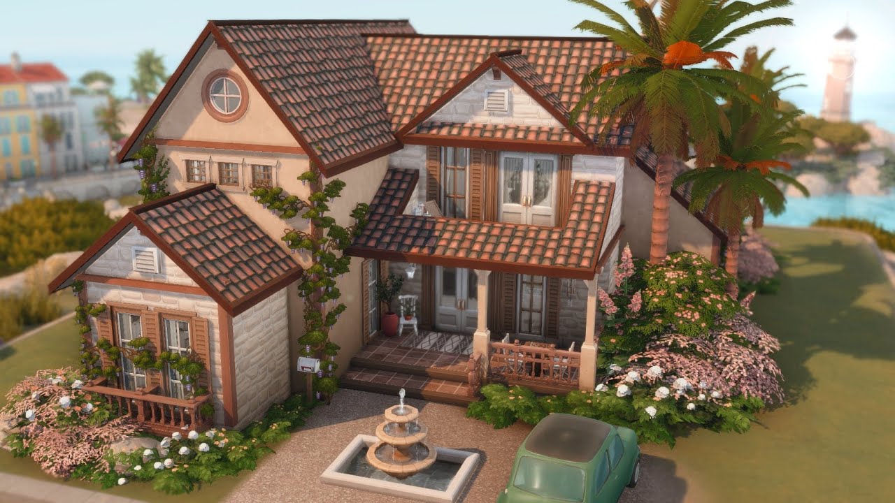 Large Mediterranean Family House in Tartosa | (no cc) The Sims 4 Speed Build