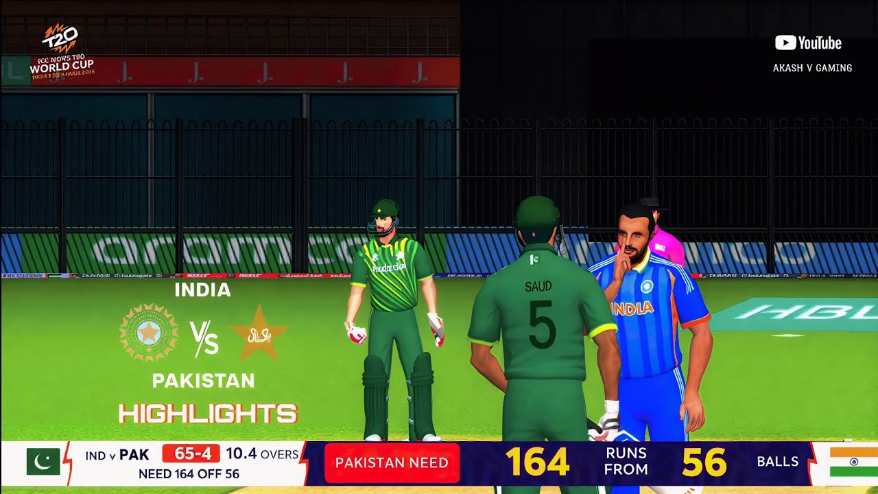 ICC MEN'S T20 World Cup 🏆✨ | IND vs PAK  Highlights 🏏 | #gameplay  #realcricket22 #t20worldcup 