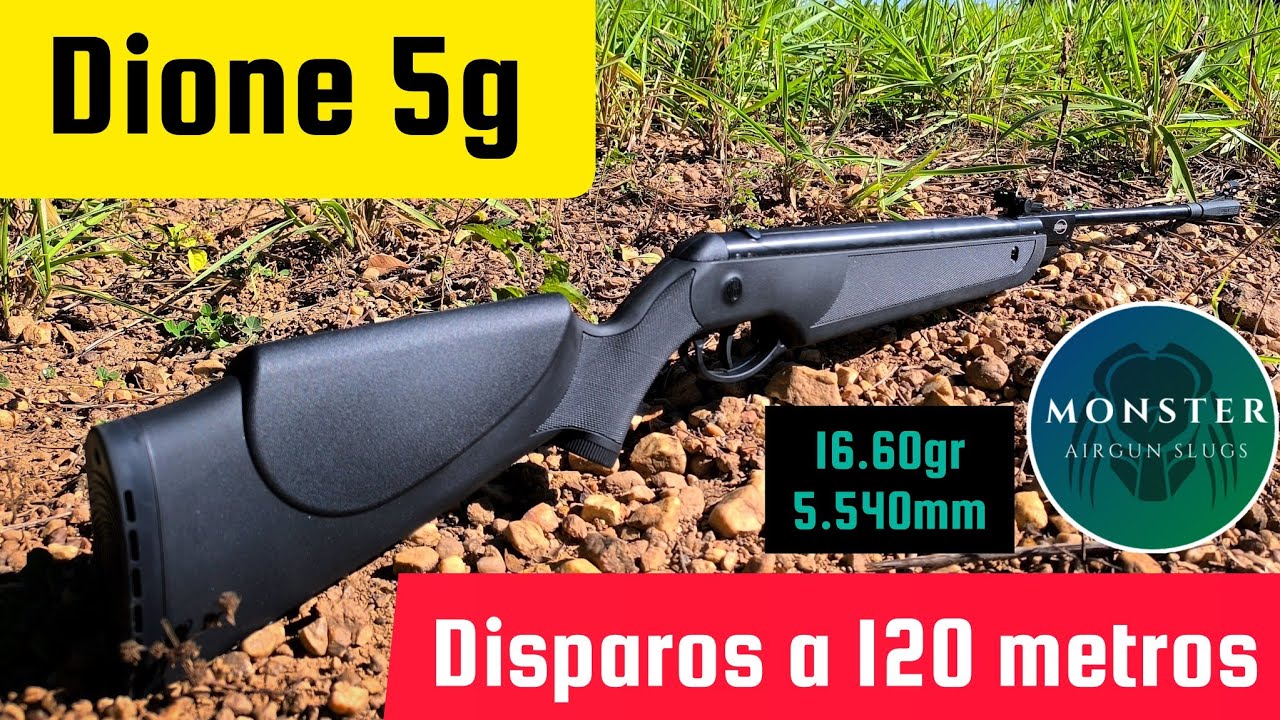Dione 5g acerta bonito a 120 metros com Slug MONSTER