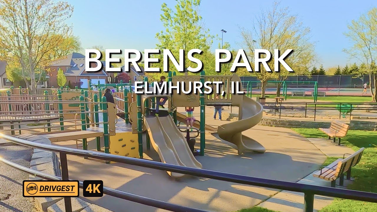 Berens Park | Elmhurst Park District | 4K | Walk Tour | Drivgest