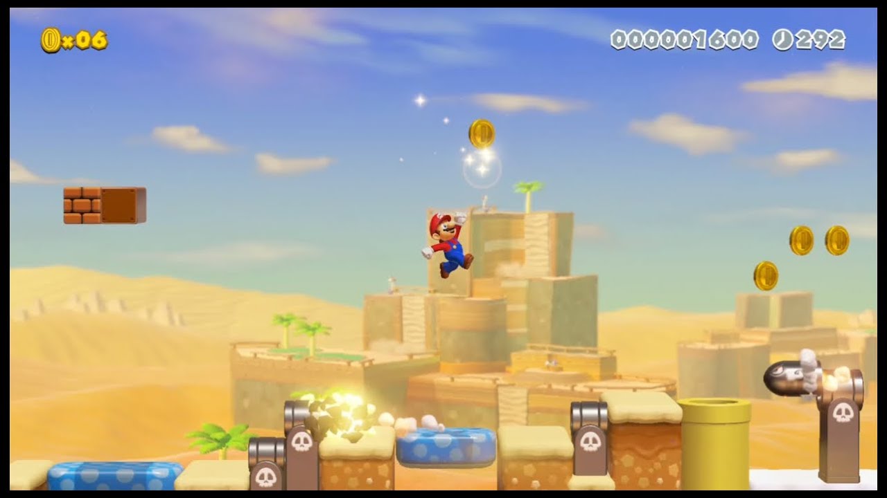 Bullet Bill Sahara- Deserted 3DW Level [Super Mario Maker 2]