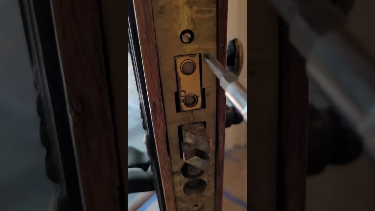 Antique Baldwin Mortise Cylinder Removal.