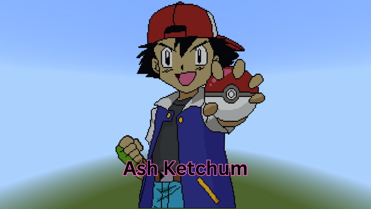 How To Build Ash Ketchum In Minecraft Pixel Art (Pokémon)