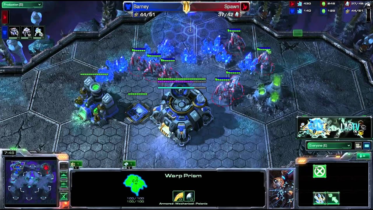 Barney (T) VS Spawn (P) -- Starcraft 2 [LAGTV]